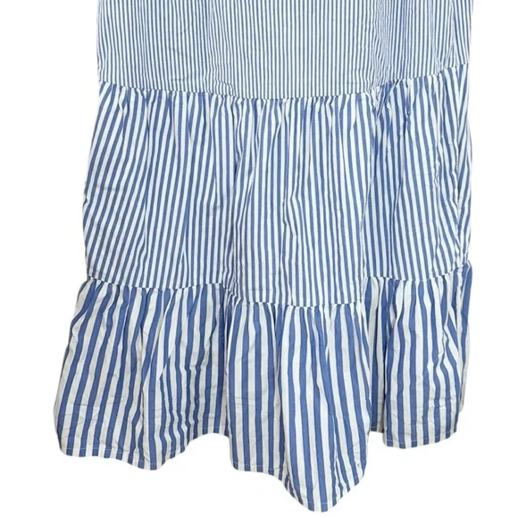 J Crew Factory Striped sleeveless tiered mini dress in cotton poplin size 6 - Picture 6 of 12